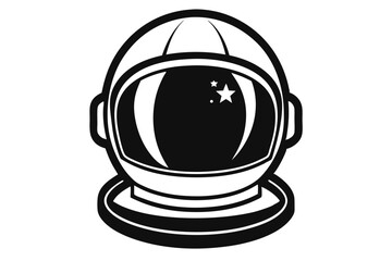 Fototapeta premium astronaut helmet line art silhouette vector illustration