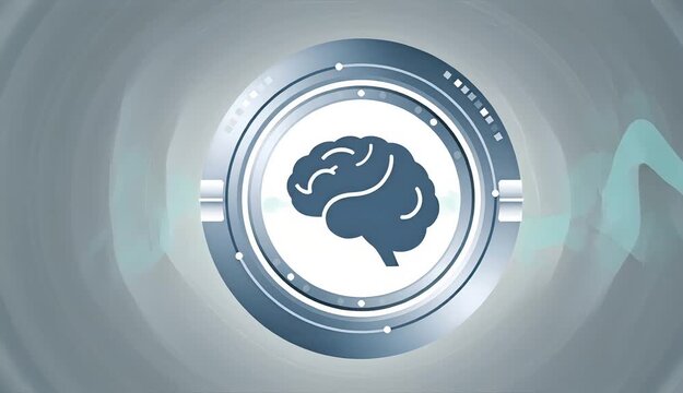 Digital Brain Interface: AI, Neuroscience, Technology, Futuristic Concept with Waveform
