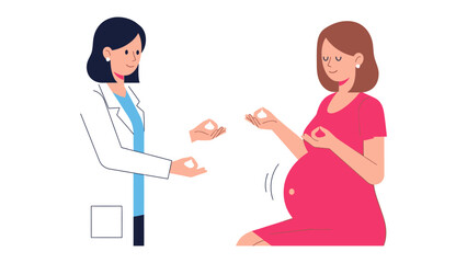 Prenatal Consultation: A doctor offers care and support to a serene pregnant patient, embodying trust, well-being, and anticipation for motherhood.