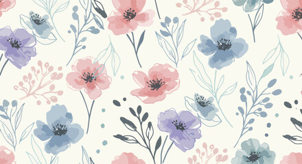 Decorative spring flower illustration repeating across a bright friendly background