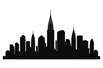 Fototapeta premium new york city skyline silhouette: iconic buildings