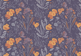 Obraz premium Watercolor bright floral seamless patterns. For textiles, fabrics, souvenir