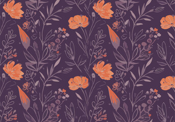 seamless retro floral pattern