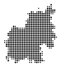 Symbol Map of the Kreis Euskirchen (Nordrhein-Westfalen, Germany) showing the county with a pattern of just a few black dots