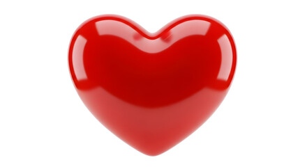 Obraz premium Shiny red heart isolated on white background representing love and affection