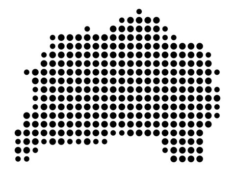 Symbol Map of the Kreisfreie Stadt Remscheid (Nordrhein-Westfalen, Germany) showing the county with a pattern of just a few black dots
