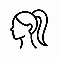 Minimalist line drawing of a woman with a high ponytail profile view isolated on white background, Vector, illustration