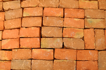 Fototapeta premium Finished fired brick made of clay