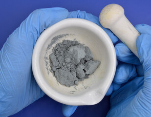 Zinc powder is a chemical element with the symbol Zn and atomic number 30.