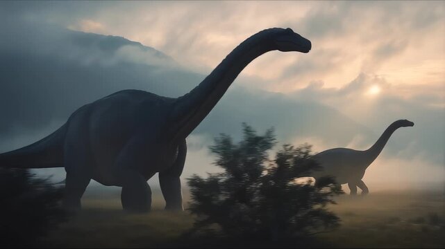 Dinosaurs walking