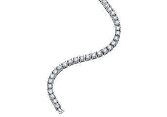 Fototapeta premium A diamond tennis bracelet isolated on transparent background with sparkling stones
