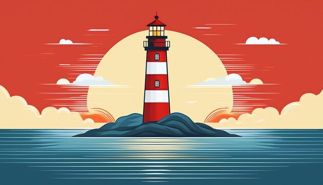lighthouse in the sea