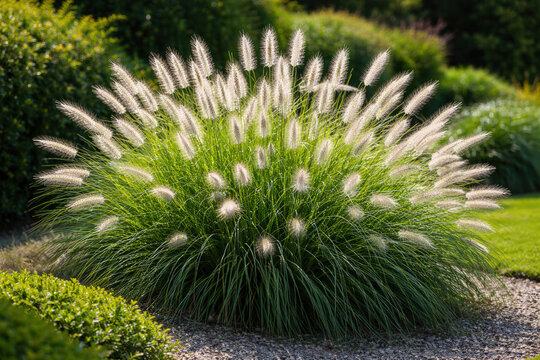Fountain grass Hameln - Latin name - Cenchrus alopecuroides Hameln or Pennisetum alopecuroides Hameln