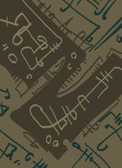 Abstract image for printing. Picture for modern interiors. The picture is painted by hand on a tablet. © neurostructure