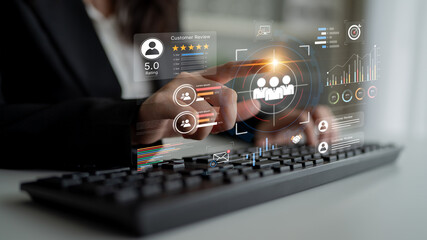 A dashboard for customer relationship management (CRM). The data analysis and market research help...