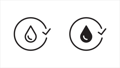 Skin hydration line outline icon set, on white background, eps 10.