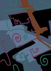 Abstract image for printing. Picture for modern interiors. The picture is painted by hand on a tablet. © neurostructure