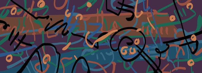 Abstract image for printing. Picture for modern interiors. The picture is painted by hand on a tablet. © neurostructure