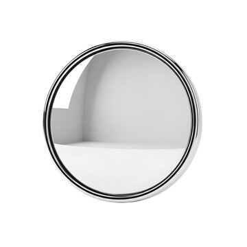 Round convex blind spot mirror isolated on transparent background for car