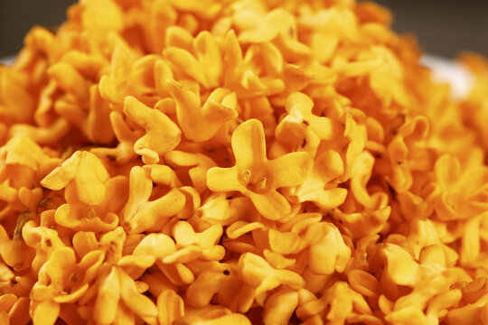 Golden Osmanthus Flowers from Guilin Guangxi Province - Fresh Fragrant Tea Herbs for Health and Wellness