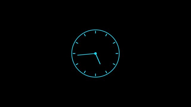 Icon symbolizes hours, minutes, and time tracking. Clock visual highlights punctuality and time management.White minimalist clock face. Motion graphics of timer concept