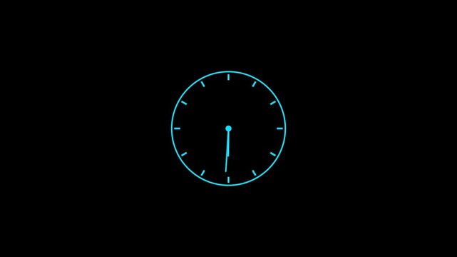 Icon symbolizes hours, minutes, and time tracking. Clock visual highlights punctuality and time management.White minimalist clock face. Motion graphics of timer concept