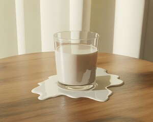 Don&rsquo;t Cry Over Spilt Milk Inspirational Quote Illustration with Dynamic Milk Splash Typography