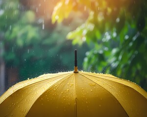 National Umbrella Day Illustration with Colorful Umbrellas Floating in Blue Sky and Clouds