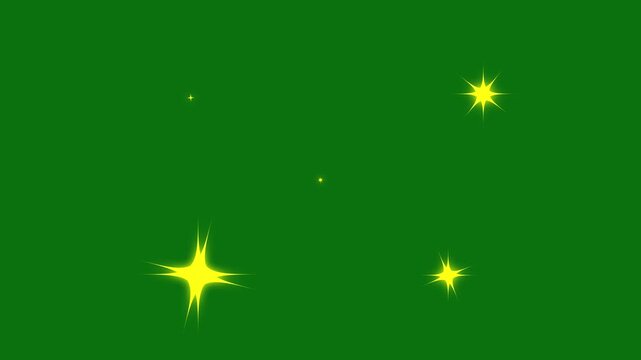 Fast line glitter motion white cartoon blinking stars flat vector doodle sparkle glowing light trails 2D shining twinkle effect green screen background animation seamless loop