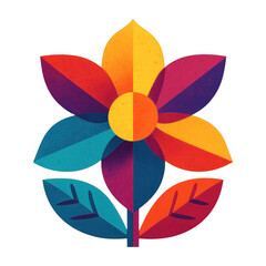 Fototapeta premium PNG Colorful geometric flower illustration.