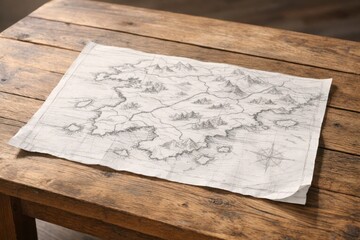 Hand-Drawn Travel Map on a Real Table