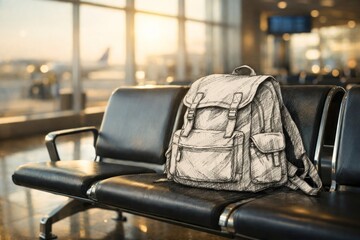 Anticipation of Travel as a Pencil Sketch Backpack