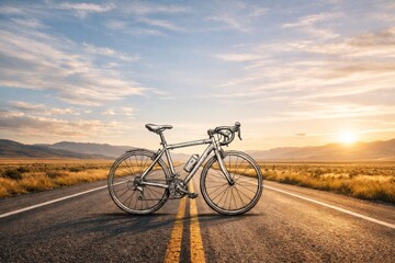 Freedom as a Pencil Sketch Bicycle on an Open Road