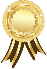 Gold Award Ribbon With copy Space