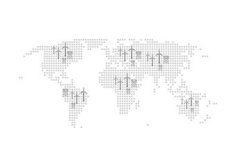 Global Renewable Energy Concept with Wind Turbines on World Map © garganel