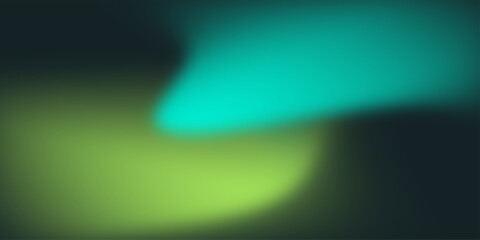 Fototapeta premium Abstract Dark Mesh Gradient Background with Vibrant Teal and Lime Green Fluid Waves