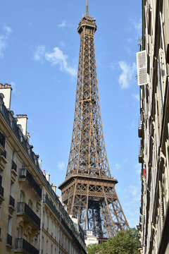 The Eiffel Tower from a Side Street in the 7th Arrondissement, Paris - Portrait
