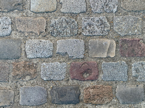 Old French Cobblestones in Montmartre District, Paris