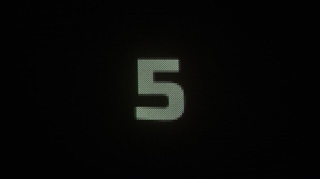 Countdown from ten to zero. Close-up macro shot showing individual RGB pixels. 3D render animation