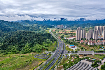 Yichang Urban Development - Highway Through Forest and Mountains © LeVan