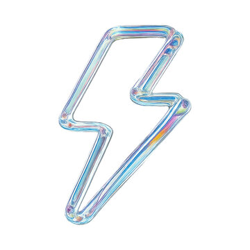PNG Holographic lightning bolt icon