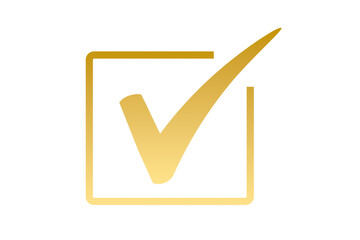 golden check mark square icon approval confirmation success checkbox symbol png transparent background