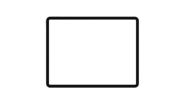 Horizontal tablet mockup on transparent background and empty screen for web design and presentation. 