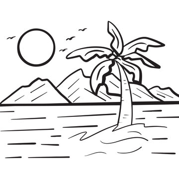 Summer Vibes paradise Outline vector. Sunshine beach club graphic print design for t shirt print, poster, sticker and other uses.
