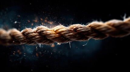 This dynamic image captures a rope under tension, highlighted by sparks and energy, symbolizing strength, resilience, and the potential for conflict or collaboration.