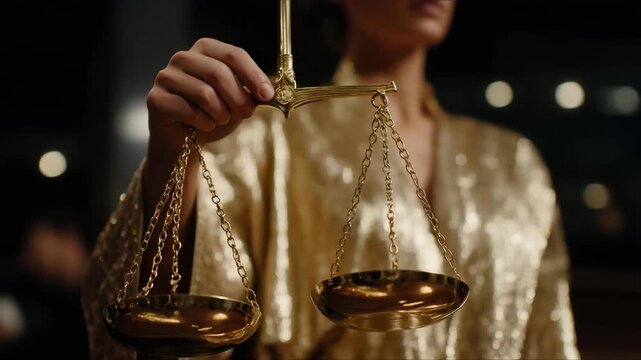 A classic symbol of scales conveys harmony and balance, often associated with justice systems, moral values, and fair evaluation. cinematic color correction, natural uneven lighting yet gentle