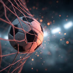 Football scoring moment goal net impact intense sports picture