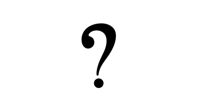 Simple flat design question mark icon animation isolated on white, versatile for support pages, mysterious storytelling, and modern user interface design elements.
