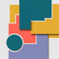 Fototapeta premium Abstract Geometric Composition with Overlapping Rectangles and Circle