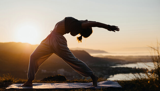 Eine Frau bei ihren Yoga&uuml;bungen.